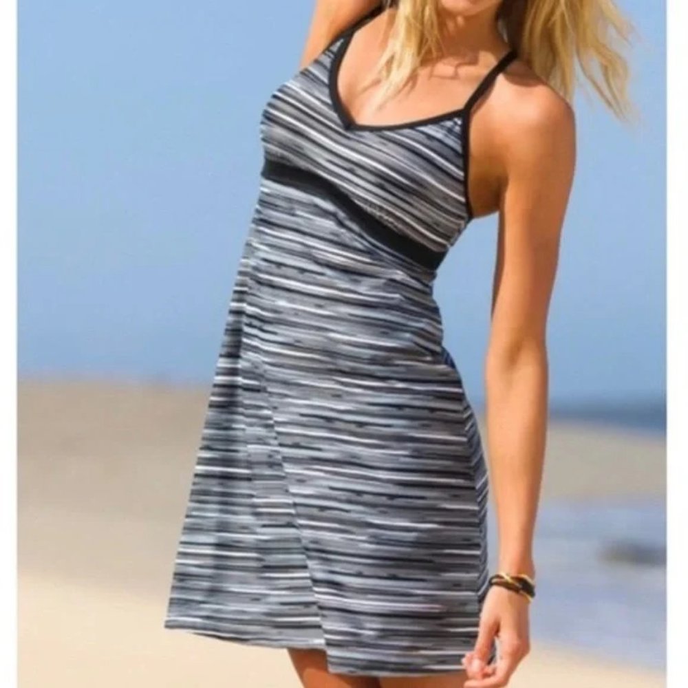Athleta Shorebreak Swim Dress Black & White Small
